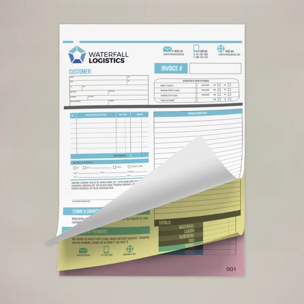 NCR Pads Glued – 4-Part Quadruplicate (Full Colour)